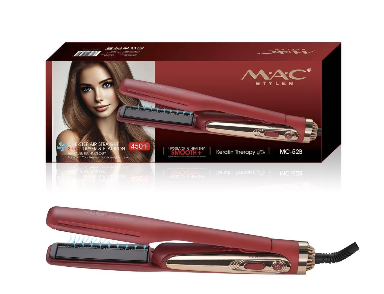 Lisseur-Sèche-Cheveux 2-en-1 à Technologie Avancée – Jusqu’à 450°F - Image 6